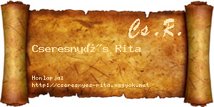 Cseresnyés Rita névjegykártya