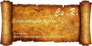 Cseresnyés Rita névjegykártya