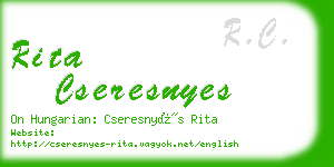 rita cseresnyes business card